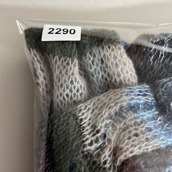 2 ii Sisters Open Front Striped Open Knit Cardigan Blue Brown Size Small Medium - Picture 8 of 8